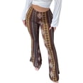 thumbnail image 1 of Yuanlong Women's Pants Flare-Leg High Waist Graphic Print Summer Trousers Slim Fit Stylish Boho Beachwear Bottoms, 1 of 8