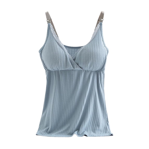 Yuanlong Women's Ribbed Nursing Bras Crisscross Neck Spaghetti Straps Bra Full Coverage Soft Wireless Breastfeeding Bras