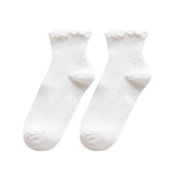 Yuanlong Women's Ruffle Boat Socks Ribbed Solid Color Ankle Socks Basic Versatile Holiday Casual Hosiery
