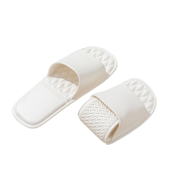 Yuanlong Women's Slide Slippers Flat Soft Sole Solid Color Slippers Portable Travel Indoor Hotel Shower Shoes
