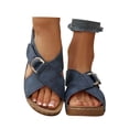 thumbnail image 1 of Yuanlong Women's Slides Sandals Platform Wedge Hollow Out Summer Sandals Leather Upper Stylish Beach Slippers, 1 of 8
