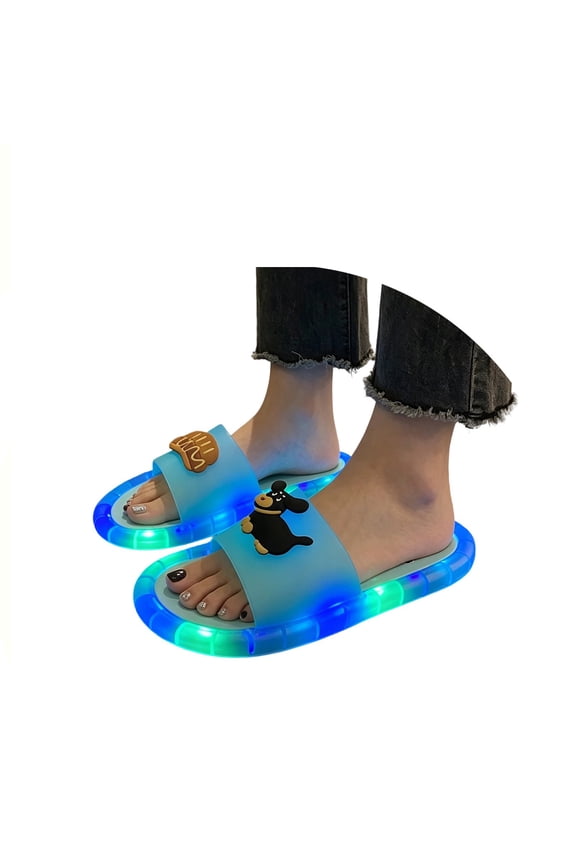 Women's Slippers LED Light Up Cartoon Animal EVA Slide Slippers Non Slip Platform Casual Indoor Outdoor Stylish Slippers