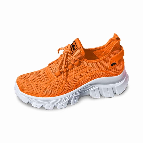 Yuanlong Women's Sneakers Lace Up Low Top Thick Sole Running Shoes Minimalist Versatile Athletic Footwear