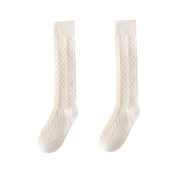 Yuanlong Women's Socks Knee-High Spring And Autumn Sock Solid Color Warm Wool Thickened Minimalist Vacation Hosiery