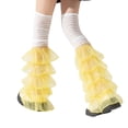 thumbnail image 1 of Yuanlong Women's Stackable Socks Lace Trimmed Color Block Over-the-Knee Sock Lightweight Cute And Cool Y2K Style Hosiery, 1 of 4