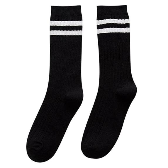 Yuanlong Women's Striped Crew Socks Solid Color Socks Breathable Minimalist Running Hiking Sports Hosiery