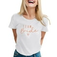 thumbnail image 1 of Yuanlong Women's T Shirts Bride Team Graphic Tee Casual Crew Neck Short Sleeve Bridal Party Wedding Bridesmaid Tops, 1 of 3