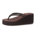 thumbnail image 1 of Yuanlong Women's Thong Sandals Fabric Knotted Sandals High EVA Wedge Non Outdoor Beach Vacation Comfort Casual Flip Flops, 1 of 4