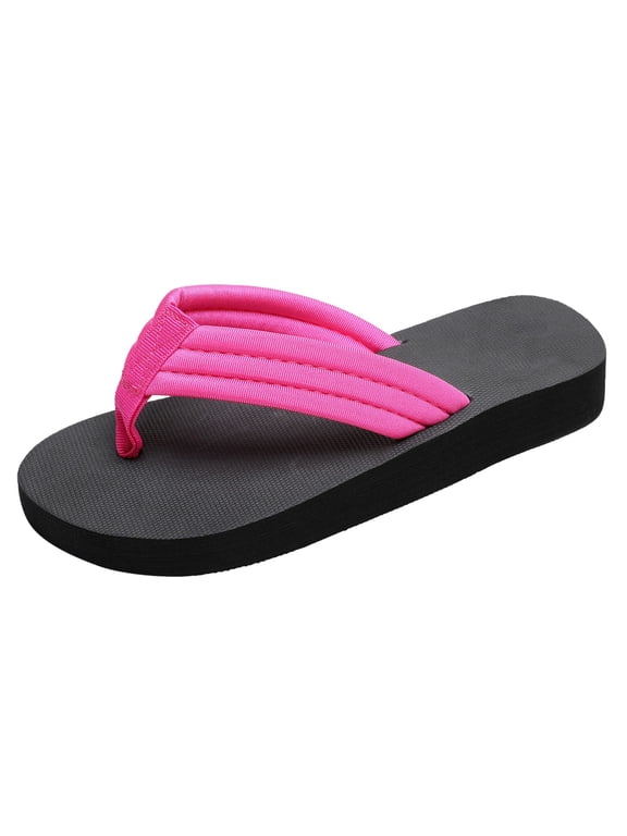 Women's Thong Sandals Fabric Strap Flip Flops Wedge Platform Non Beach Pool Travel Walking Casual Stylish Slides
