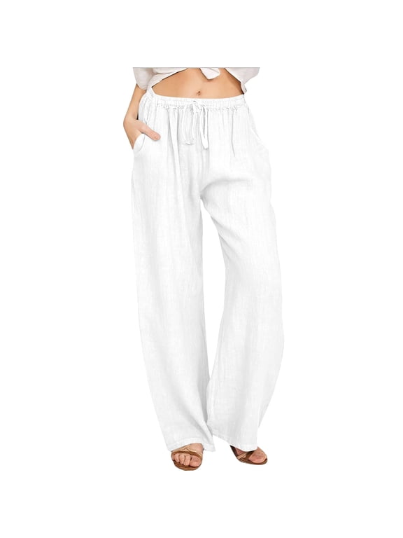 Women's Wide Leg Pants Solid Color Trousers High Waisted Pocketed DrapeyElegant Minimalist Leisurewear Bottoms