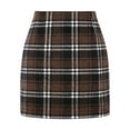 thumbnail image 1 of Yuanlong Womens A-Line Skirts High Waist Houndstooth Mini Bodycon Skirts Work Daily Commute Classic Pencil Skirt For Lady, 1 of 5