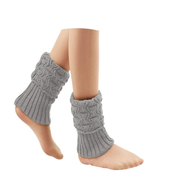 Yuanlong Womens Ankle Leg Warmers Solid Cable Knit Stretchy Stirrup Socks Streetwear Fashion Spring Wear Comfortable Socks