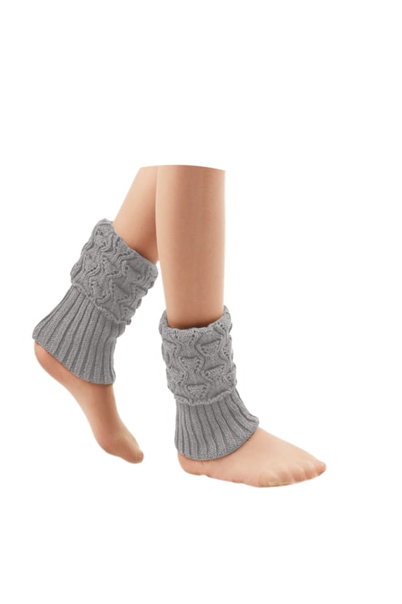 Womens Ankle Leg Warmers Solid Cable Knit Stretchy Stirrup Socks Streetwear Fashion Spring Wear Comfortable Socks