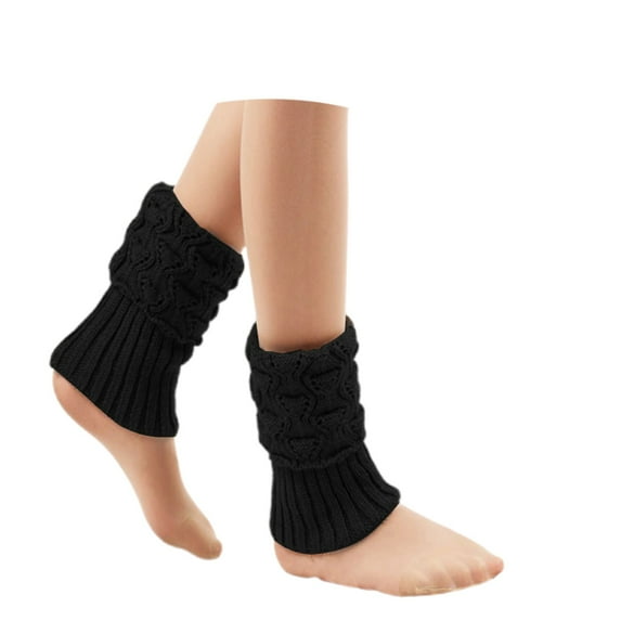 Yuanlong Womens Ankle Leg Warmers Solid Cable Knit Stretchy Stirrup Socks Streetwear Fashion Spring Wear Comfortable Socks