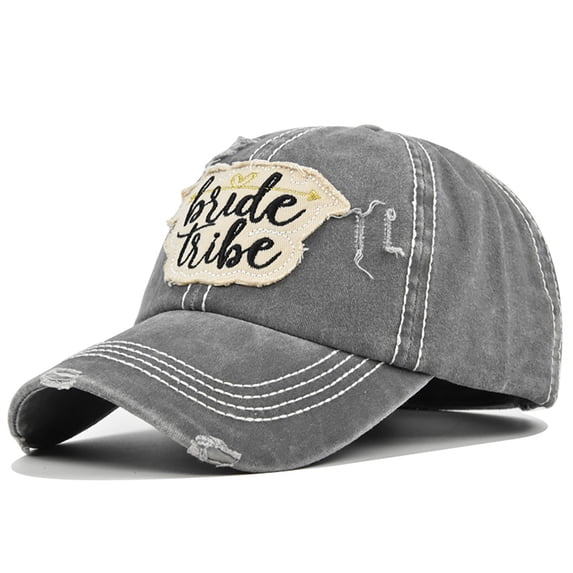 Yuanlong Womens Baseball Cap Cancer Awareness Ribbon Print Distressed Washed Ripped Dad Hat Outdoor Headwear