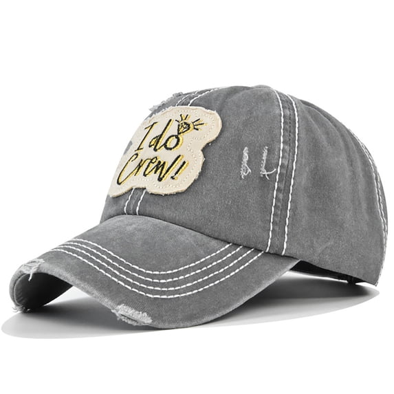 Yuanlong Womens Baseball Cap Cancer Awareness Ribbon Print Distressed Washed Ripped Dad Hat Outdoor Headwear