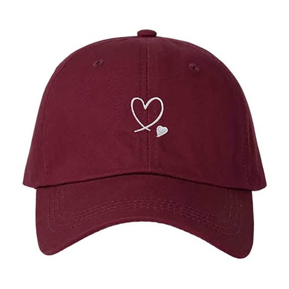 Yuanlong Womens Baseball Cap Heart Embroidery Cotton Breathable Comfort Sun Hat Summer Casual Daily Streetwear Cap