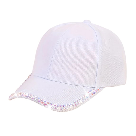 Yuanlong Womens Baseball Cap Sparkling Rhinestone Decor Versatile Sun Hat Summer Casual Trendy Headwear