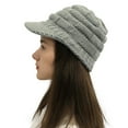 thumbnail image 1 of Yuanlong Womens Beanie Hat Cable Knit Visor Hat Curved Brim Thermal Winter Slouchy Windproof Driving Riding Outdoor Headwear, 1 of 3