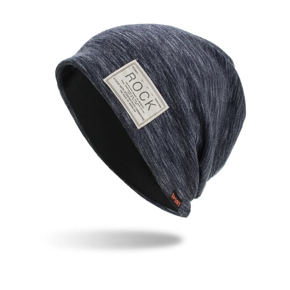 Yuanlong Womens Beanie Hat Slouchy Letter Label Winter Knit Skull Cap Stretchy Windproof Soft Casual Stylish Outdoor Headwear