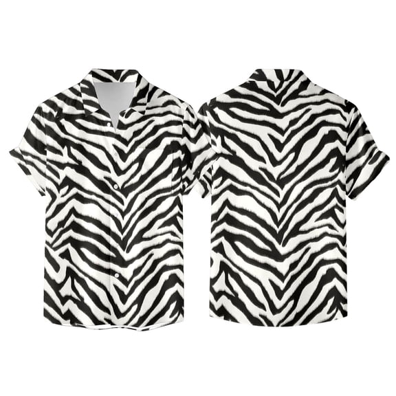 Yuanlong Womens Blouse Black White Zebra Print Short Sleeve Lapel Collar Shirts Fashion Casual Summer Cool Holiday Tops