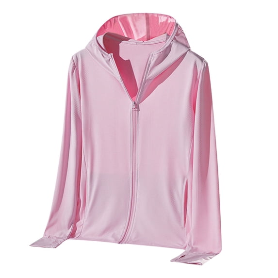 Yuanlong Womens Cardigans Spring Summer Sun Proof Zip Up Long Sleeve Hooded Cardigan For Hiking Lightweight Outwear Coats