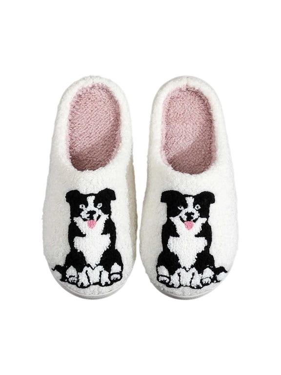 Womens Clog Slippers Cute Dog Graphic Open Back On House Slippers Nonâ Soft Cozy Fall Winter Home Shoes