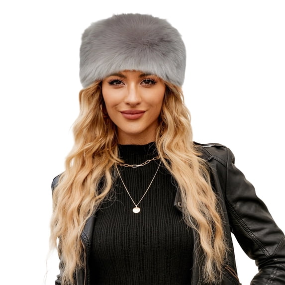 Yuanlong Womens Cossack Hat Plush Winter Hat Thermal Windproof Cozy Vintage Stylish Outdoor Ski Riding Headwear