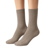Yuanlong Womens Thigh High Socks Cable Knit Slouch Over The Knee Plain ...