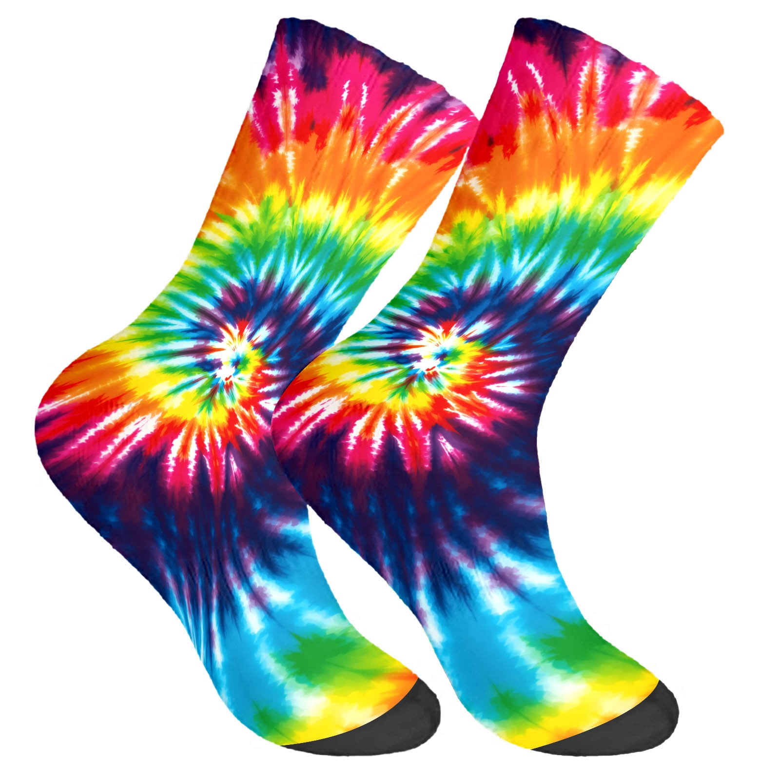 Printer Rambow Yuanlong Womens Crew Socks Rainbow Tie Dye All Over Print Colorful ...