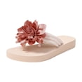 thumbnail image 1 of Yuanlong Womens Flip Flop Sandals 3D Flower Platform Thong Sandals Slip On Lightweight Comfort Casual Travel Beach Shoes, 1 of 7