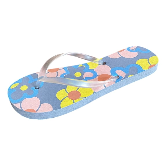 Yuanlong Womens Flip Flops Floral Print Thong Sandals Elegant Summer Lightweight Open Toe Casual Wear Shoes