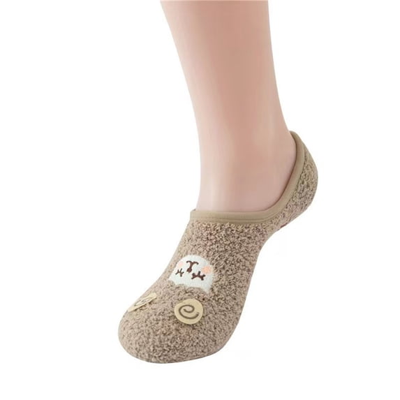 Yuanlong Womens Fuzzy Slipper Socks Soft Plush 3D Animal Face Low Cut Ankle Socks Fall Winter Novelty Cozy Footies