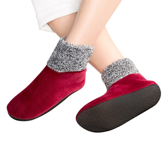 Yuanlong Womens Fuzzy Slipper Socks With Grips Non Lined House Thermal Winter Indoor Floor Socks