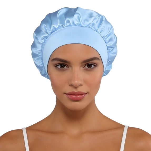 Yuanlong Womens Hat Shower cap Satin Sleep Hat Solid Color Elegant Daily Comfy Household Wear Spa Night Rest Headwear