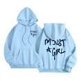 thumbnail image 1 of Yuanlong Womens Hoodies Letter Print Loose Fit Drawstring Hooded Sweatshirts Long Sleeved With Pocket Outdoors Pullover Top, 1 of 8