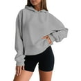 thumbnail image 1 of Yuanlong Womens Hoodies Long Sleeve Solid Color Pullover Sweatshirt Fall Casual Streetwear With Pockets Basic Hood Tops, 1 of 6