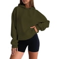 thumbnail image 1 of Yuanlong Womens Hoodies Long Sleeve With Pockets Basic Pullover Sweatshirts Autumn Winter Oversized Plain Blouse Tops, 1 of 5
