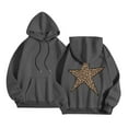 thumbnail image 1 of Yuanlong Womens Hoodies Oversized Leopard Star Graphic Drawstring Long Sleeve Hoodie Spring Stylish Fashion Loose Clothes, 1 of 5