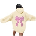 thumbnail image 1 of Yuanlong Womens Hoodies Oversized Pink Bow Graphic Long Sleeve Hooded Sweatshirts Spring Stylish Fashion Comfort Clothes, 1 of 7