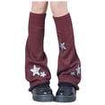 thumbnail image 1 of Yuanlong Womens Leg Warmers Black Silver Star Design Stirrup Socks Y2K Stylish Streetwear Daily Slouchy Leg Covers Socks, 1 of 4