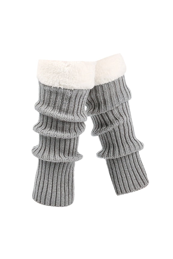 Womens Leg Warmers Ribbed Fleece Lined Leg Covers Mid Stockings Cozy Soft Winter Casual Stirrup Socks For Ladies