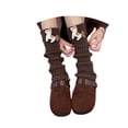 thumbnail image 1 of Yuanlong Womens Leg Warmers Ribbed Knit Checkered Pattern Stirrup Socks Cute Fashion Slouch Socks For Valentine' Day Spring, 1 of 6