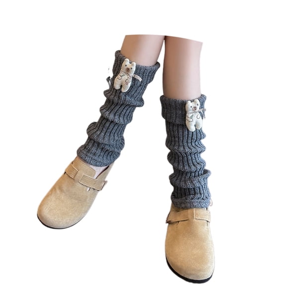 Yuanlong Womens Leg Warmers Ribbed Knit Checkered Pattern Stirrup Socks Cute Fashion Slouch Socks For Valentine' Day Spring