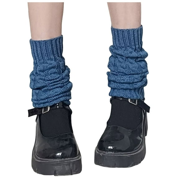 Yuanlong Womens Leg Warmers Ribbed Ruched Knit Mid-Calf Socks Slouchy Stretch Soft Thermal Fashion Tall Socks For Ladies