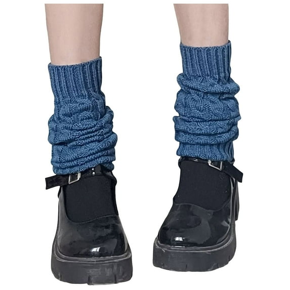Yuanlong Womens Leg Warmers Ribbed Ruched Knit Mid-Calf Socks Slouchy Stretch Soft Thermal Fashion Tall Socks For Ladies