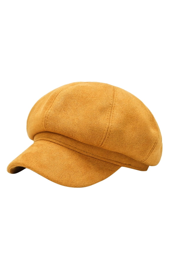 Womens Newsboy Cap Soft Suede Cabbie Hat Vintage Elegant Fall Winter Daily Casual Street Stylish Headwear