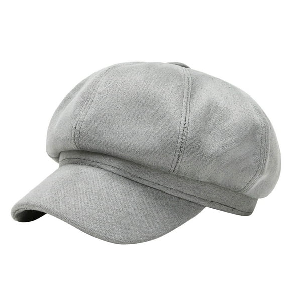 Yuanlong Womens Newsboy Cap Velvet Plain Eight Panel Beret Hats Spring Outings Retro Daily Stylish Adjustable Fit Headwear
