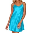 thumbnail image 1 of Yuanlong Womens Nightgown Spaghetti Strap Silk Slip Nightshirts Smooth Loungewear For Elegant Evening & Valentine Sleepwear, 1 of 4