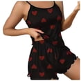 thumbnail image 1 of Yuanlong Womens Pajama Set 2-Piece Spaghetti Strap Tank & Shorts Heart Pattern Nightwear Valentine'S Day Summer Sweet Ladies Loungewear, 1 of 4